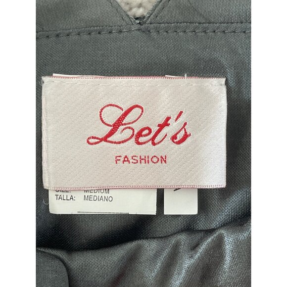 Let’s Fashion Beaded‎ Sequin Mini Dress Gray Semi Formal Size M Style 5608 - Picture 5 of 9